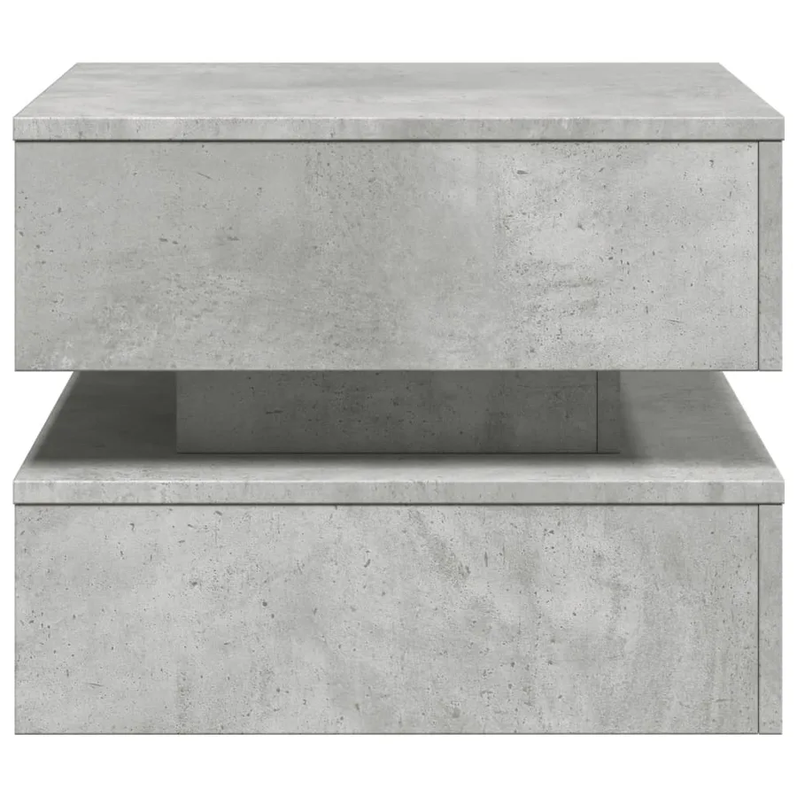 Table basse avec lumières LED gris béton 50x50x40 cm - 8