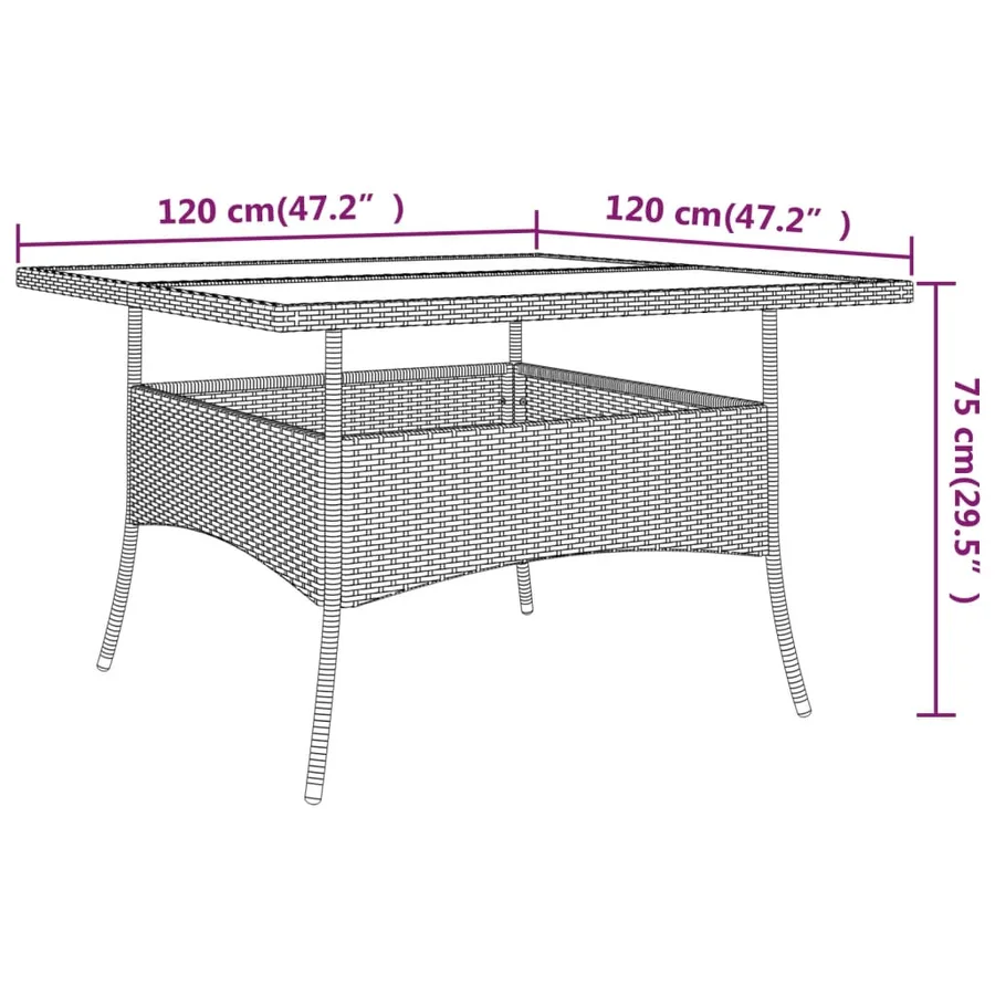 Ensemble à manger de jardin 9 pcs Résine tressée Marron - 12