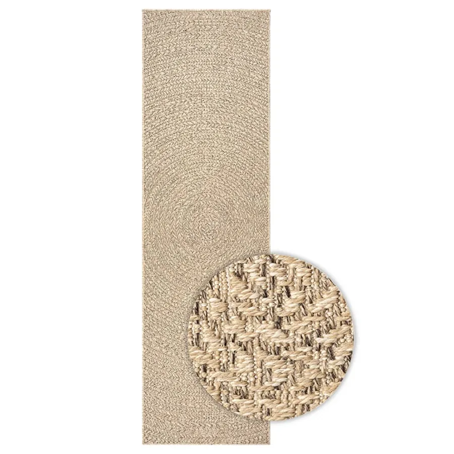 Tapis ZIZUR 80x250 cm aspect de jute intérieur et extérieur - 2