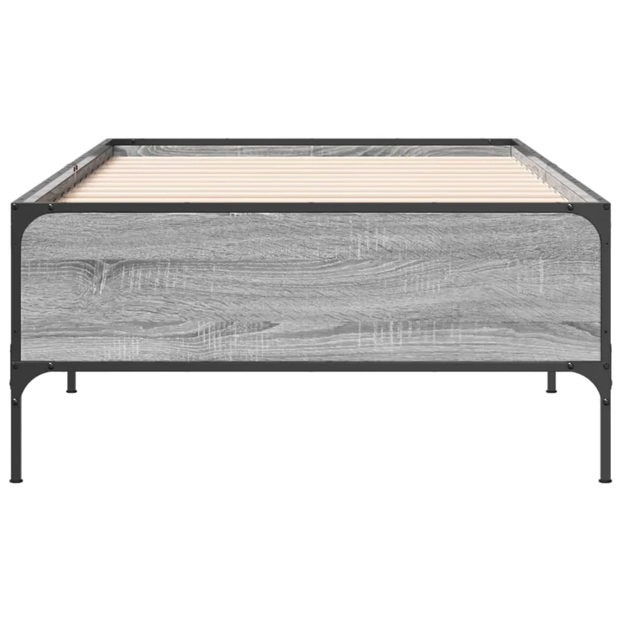 Cadre de lit sans matelas sonoma gris 75x190 cm - 4
