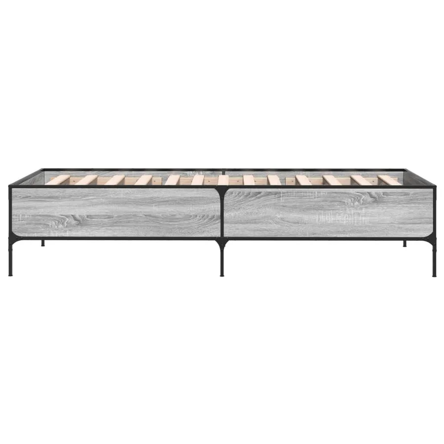 Cadre de lit sans matelas sonoma gris 75x190 cm - 5
