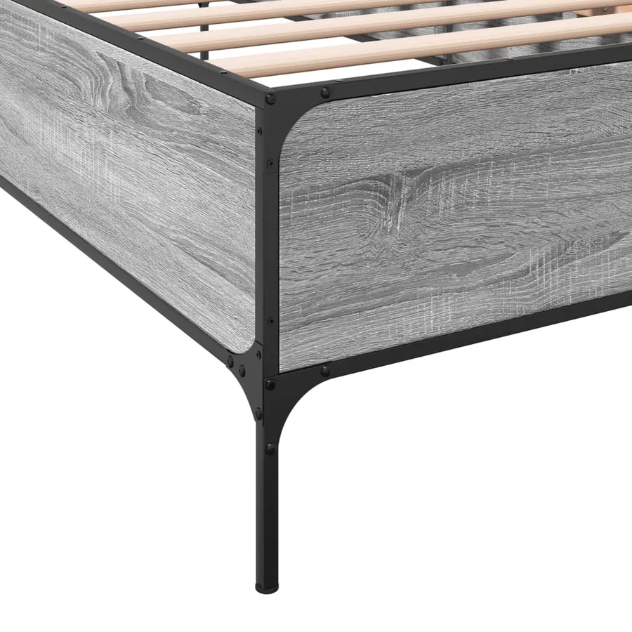 Cadre de lit sans matelas sonoma gris 75x190 cm - 7