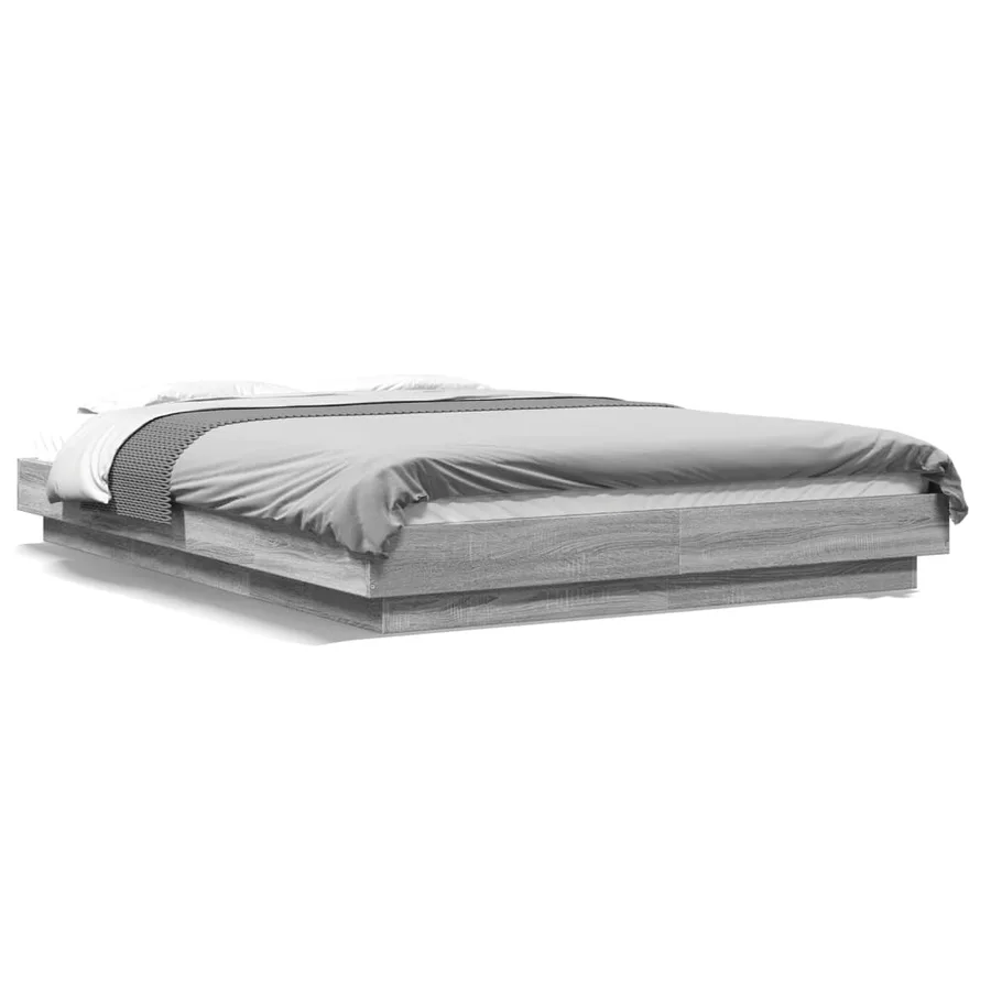 Cadre de lit sans matelas sonoma gris 135x190 cm - 2