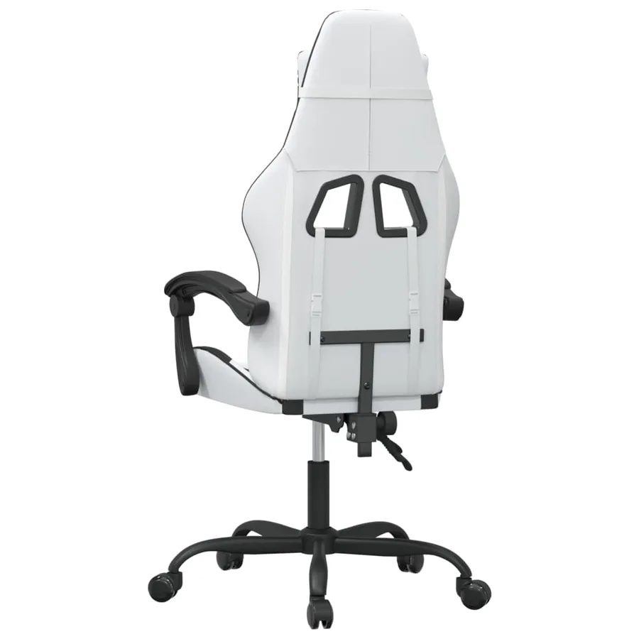 Chaise de jeu pivotante Blanc et noir Similicuir - 5