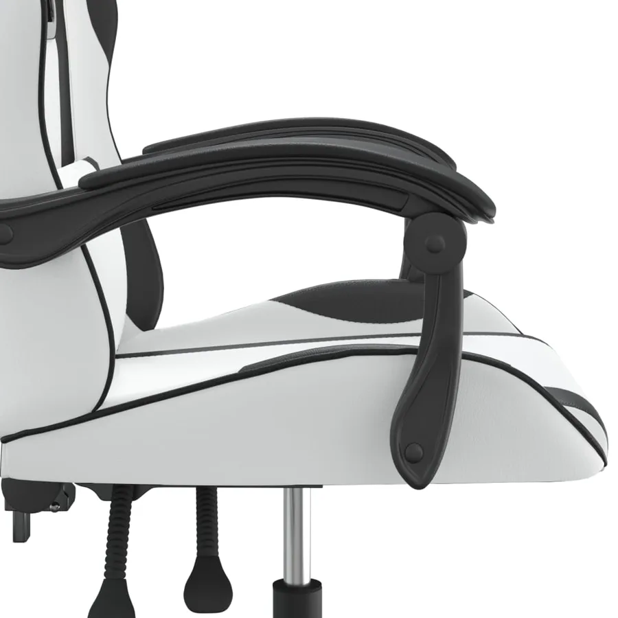 Chaise de jeu pivotante Blanc et noir Similicuir - 7