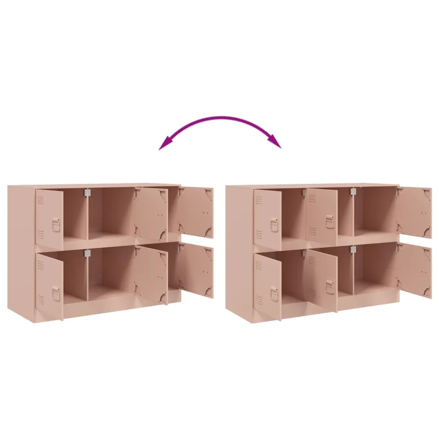 Buffet rose 99x39x73 cm acier - 10