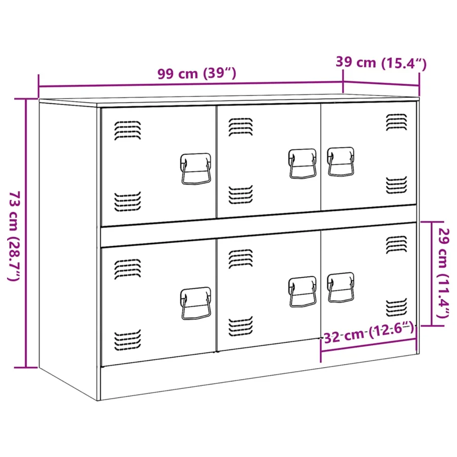 Buffet rose 99x39x73 cm acier - 13