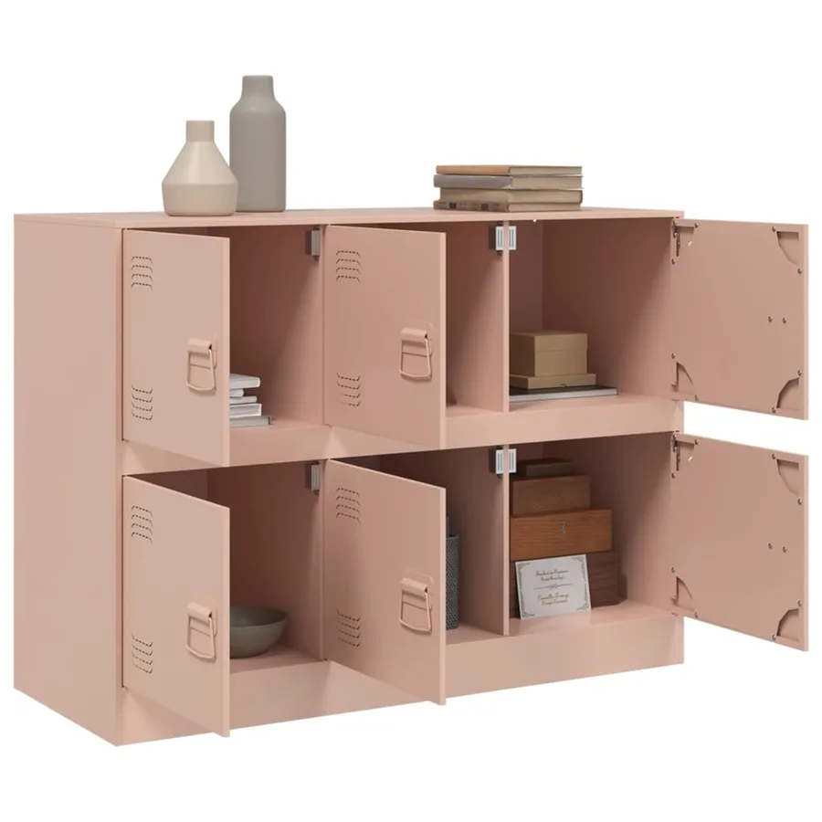 Buffet rose 99x39x73 cm acier - 5