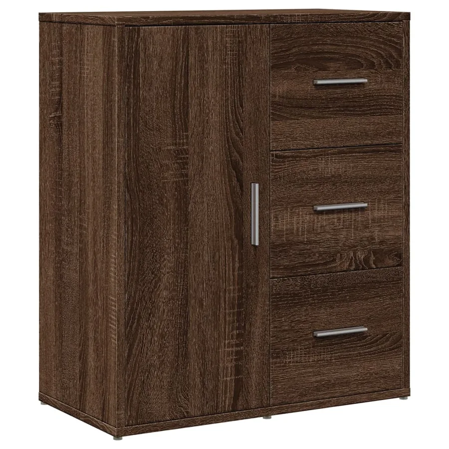 Buffet chêne marron 60x31x70 cm bois d'ingénierie - 2
