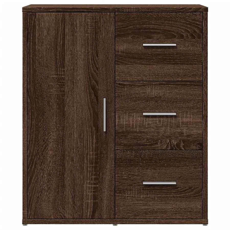 Buffet chêne marron 60x31x70 cm bois d'ingénierie - 5
