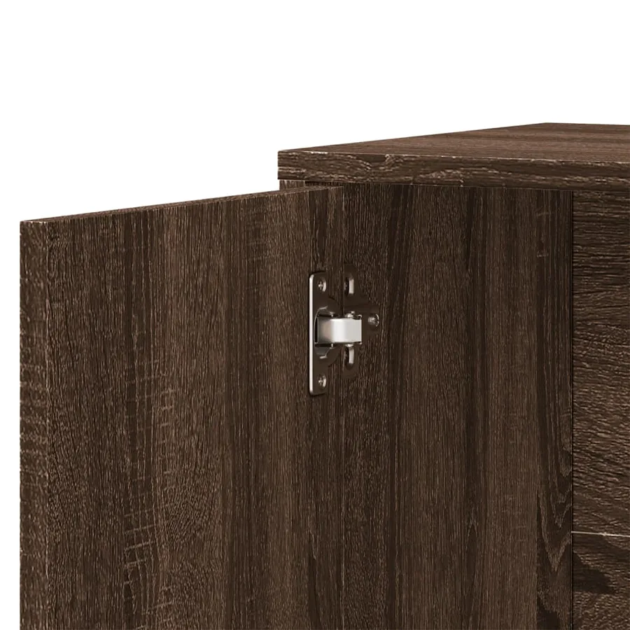 Buffet chêne marron 60x31x70 cm bois d'ingénierie - 8