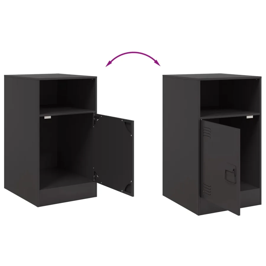 Table de chevet noir 34,5x39x62 cm acier - 10