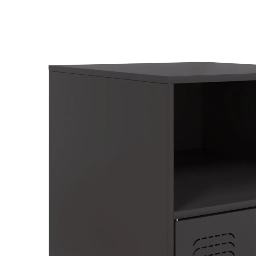 Table de chevet noir 34,5x39x62 cm acier - 11