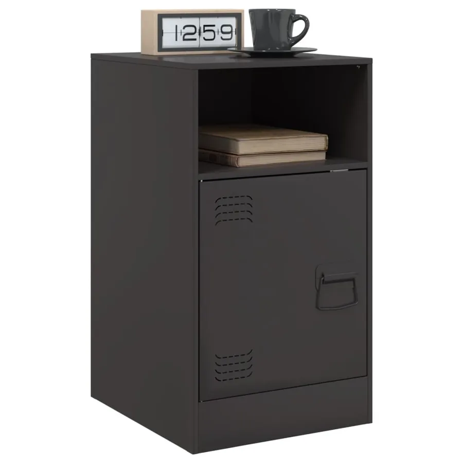 Table de chevet noir 34,5x39x62 cm acier - 5