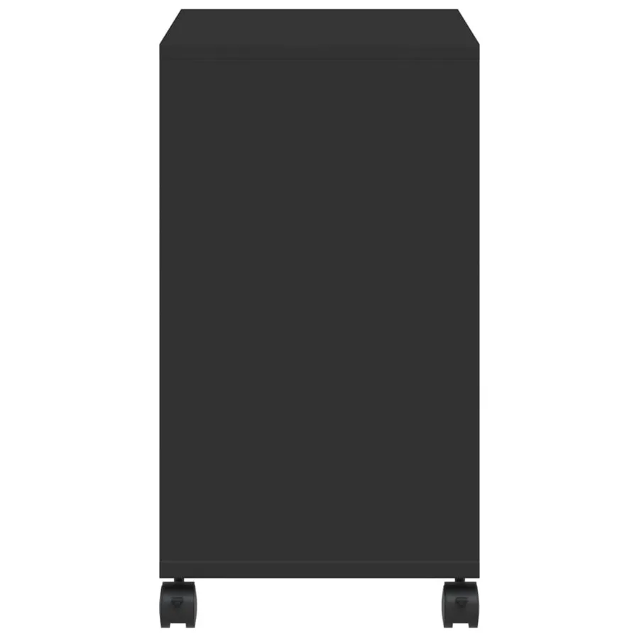 Table d'appoint avec roues noir 50x30x55 cm bois d'ingénierie - 6