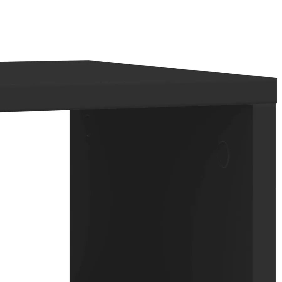 Table d'appoint avec roues noir 50x30x55 cm bois d'ingénierie - 8