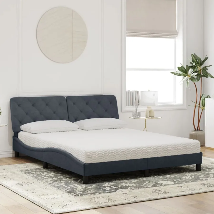 Lit avec matelas gris foncé 160x200 cm velours - 3