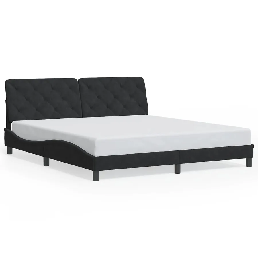 Cadre de lit avec LED sans matelas noir 180x200 cm velours - 5
