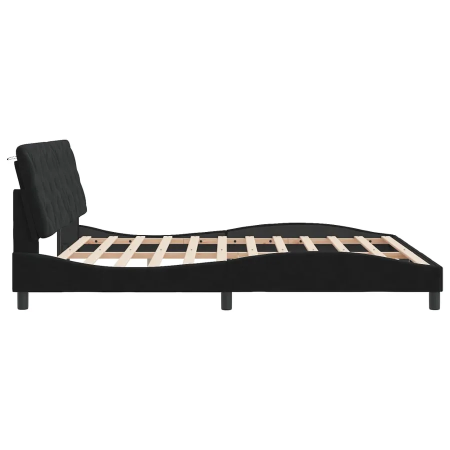 Cadre de lit avec LED sans matelas noir 180x200 cm velours - 7