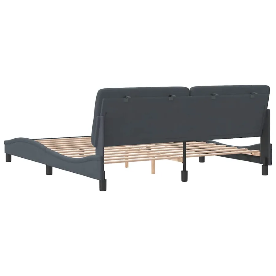 Cadre de lit sans matelas gris foncé 180x200 cm velours - 7