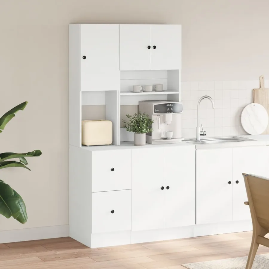 Armoire de cuisine blanc 95x50x180 cm bois d'ingénierie - 3