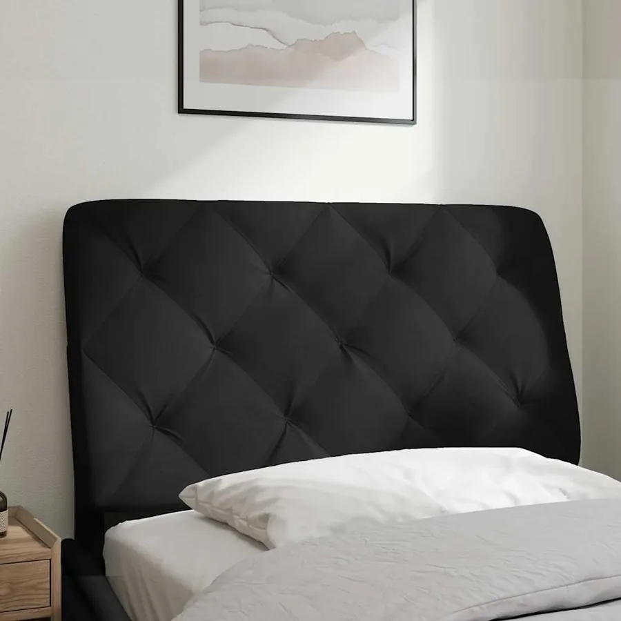 Coussin de tête de lit noir 80 cm velours - 3