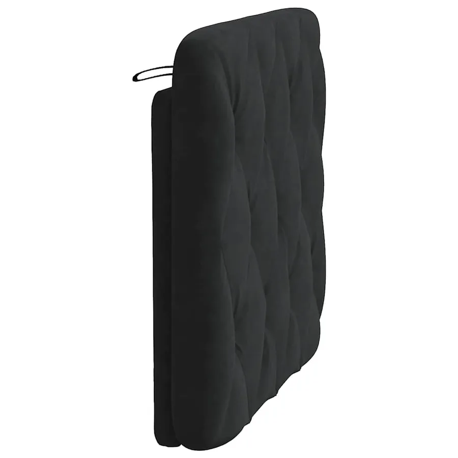 Coussin de tête de lit noir 80 cm velours - 6