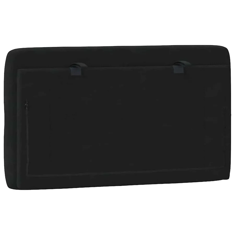 Coussin de tête de lit noir 80 cm velours - 7