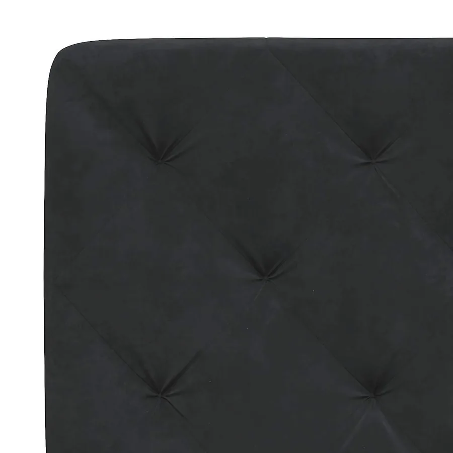 Coussin de tête de lit noir 80 cm velours - 8