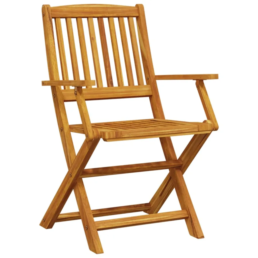 Ensemble de bistro pliable 3 pcs bois d'acacia solide - 5