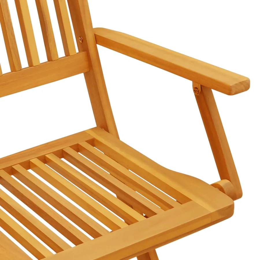 Ensemble de bistro pliable 3 pcs bois d'acacia solide - 8