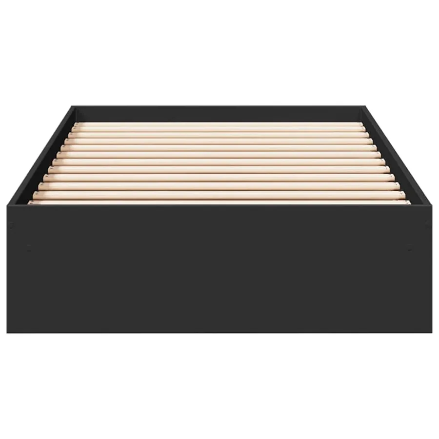 Cadre de lit avec tiroirs sans matelas noir 75x190 cm - 4