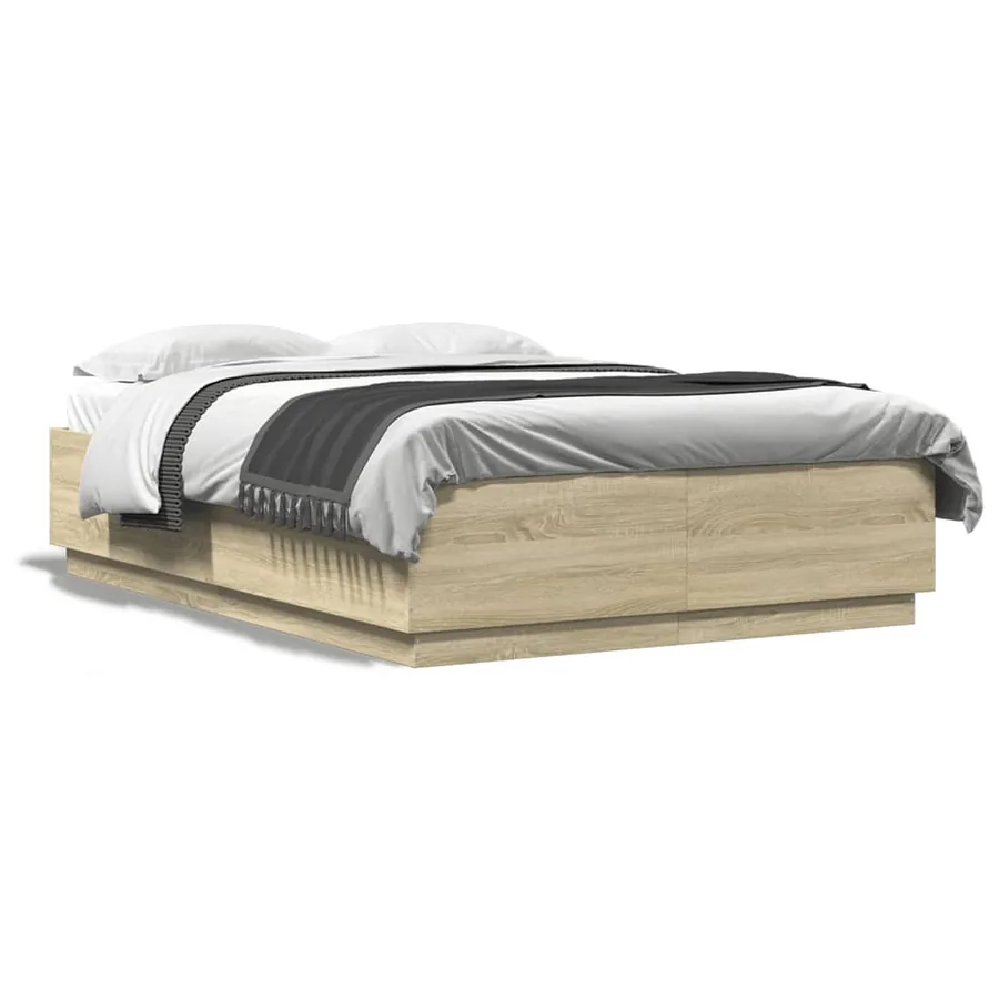 Cadre de lit sans matelas chêne sonoma 120x200 cm - 2