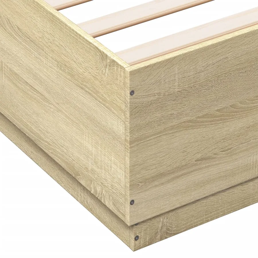 Cadre de lit sans matelas chêne sonoma 120x200 cm - 7