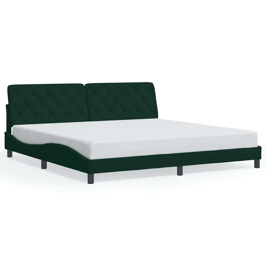 Cadre de lit avec LED sans matelas vert foncé 200x200 cm velours - 5
