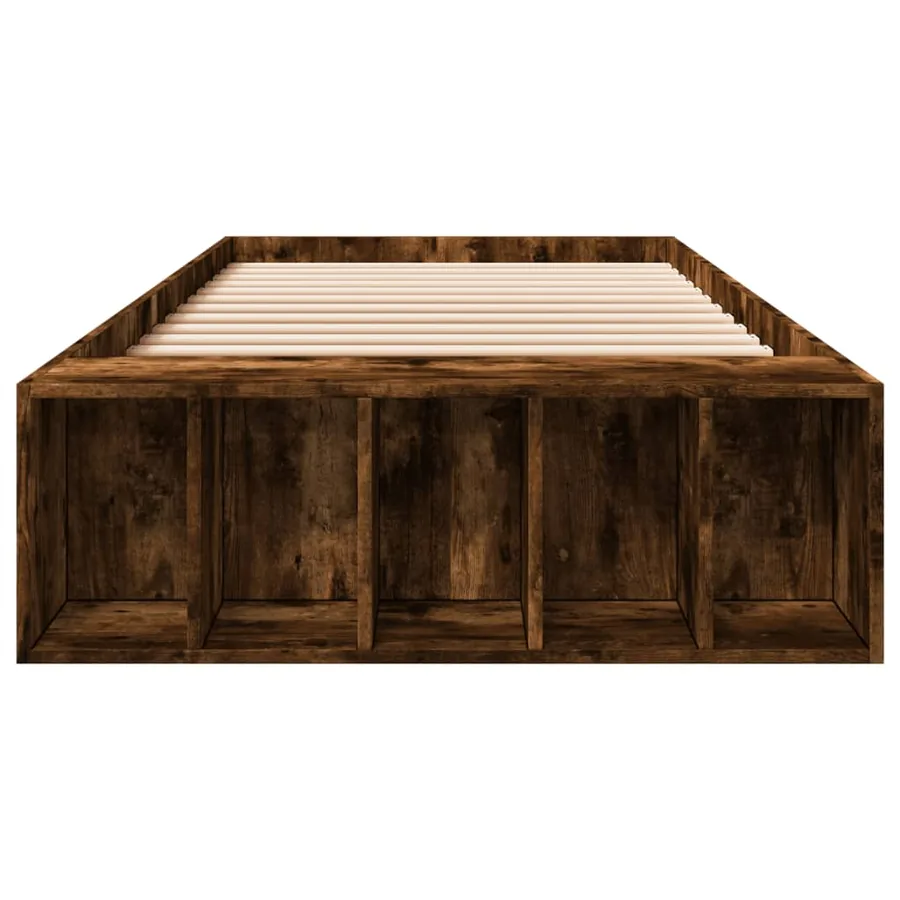 Cadre de lit sans matelas chêne fumé 75x190 cm - 4
