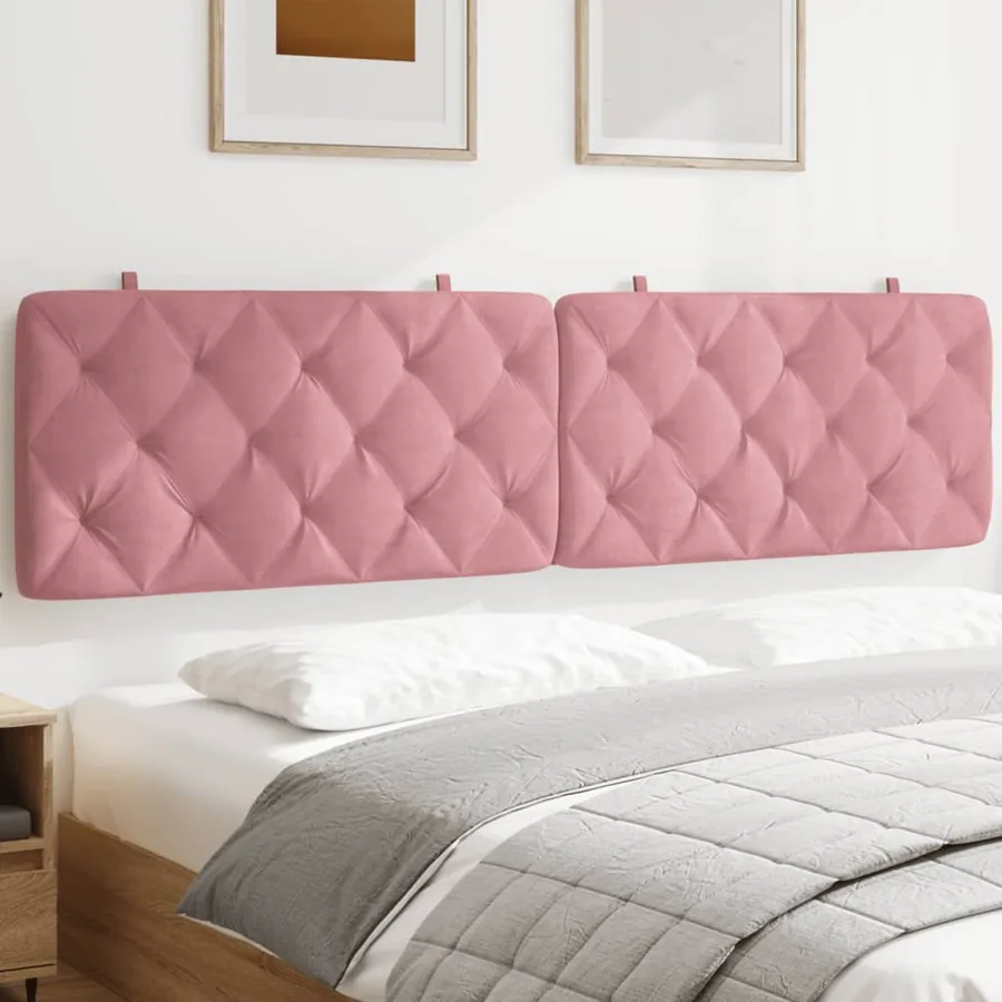 Coussin de tête de lit rose 200 cm velours