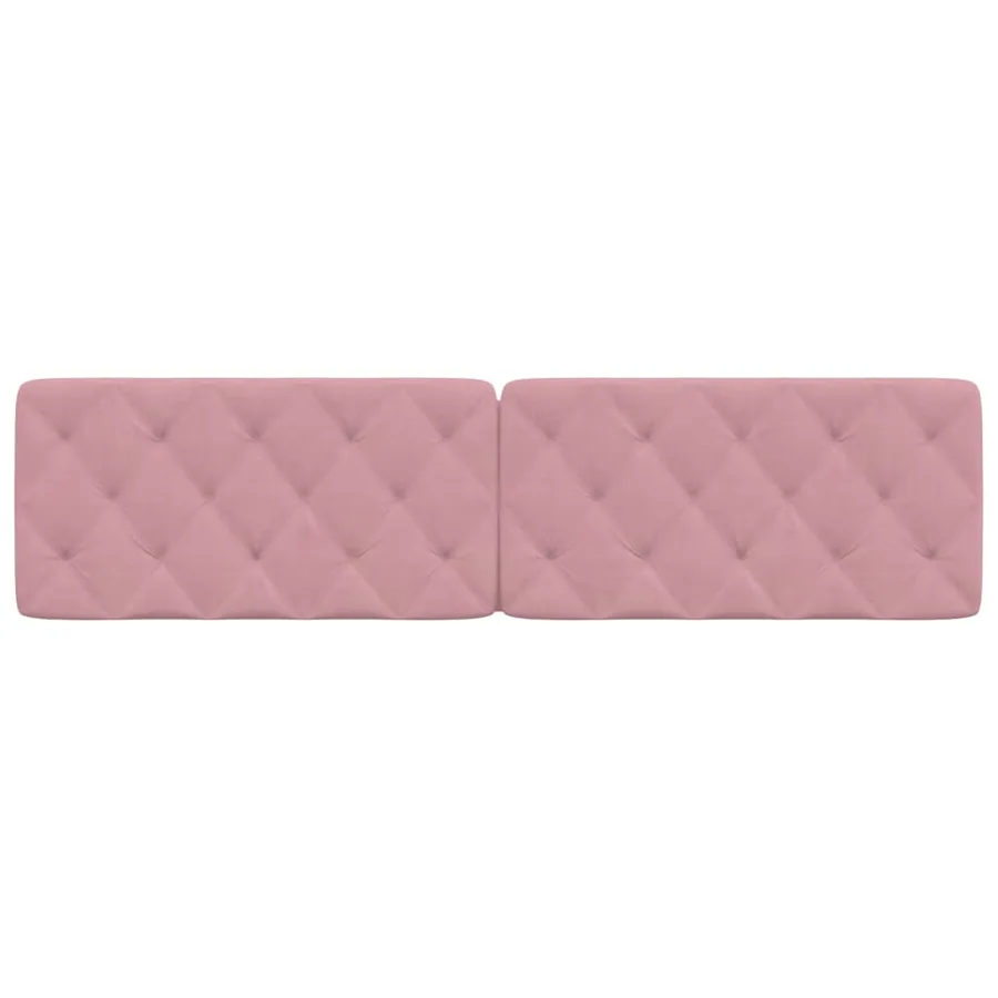 Coussin de tête de lit rose 200 cm velours - 5