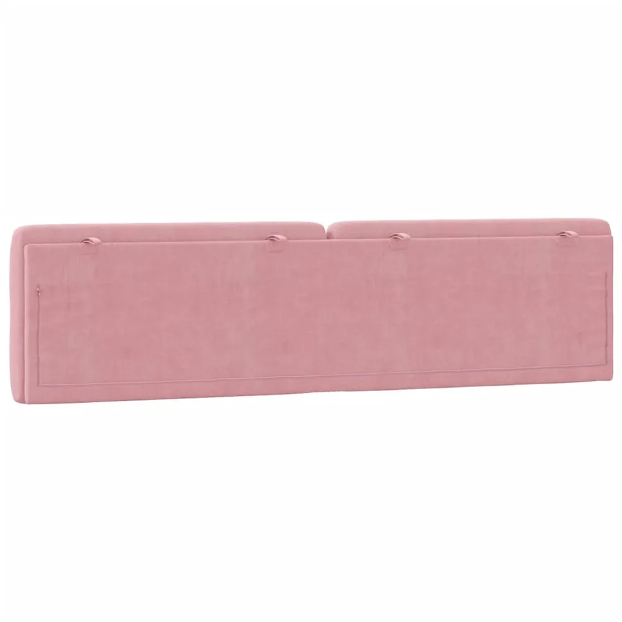 Coussin de tête de lit rose 200 cm velours - 7
