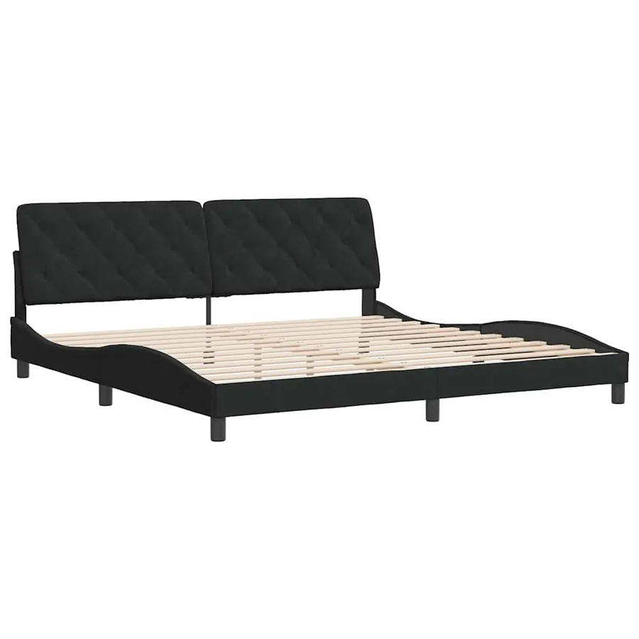 Cadre de lit sans matelas noir 200x200 cm velours - 3