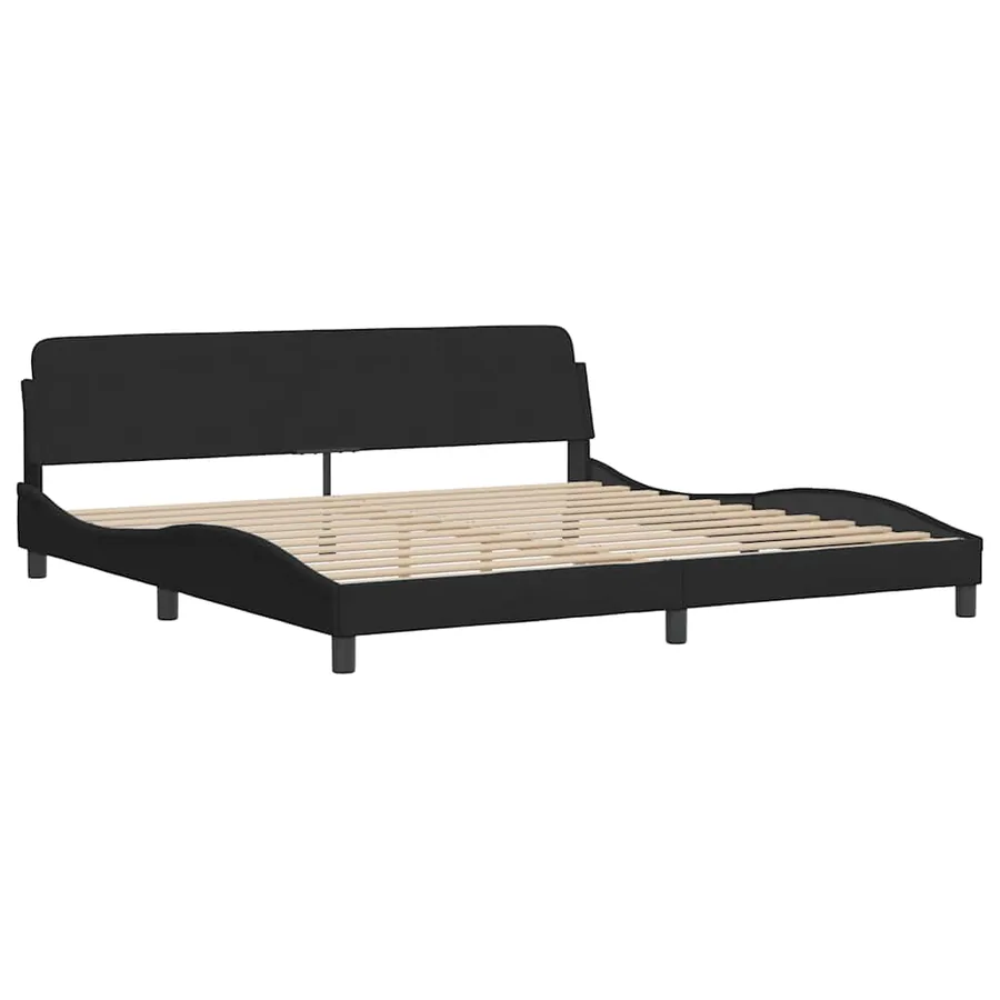 Cadre de lit sans matelas noir 200x200 cm velours - 4