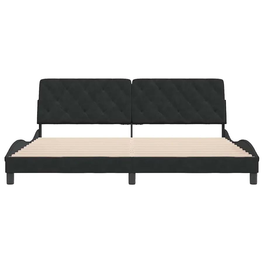 Cadre de lit sans matelas noir 200x200 cm velours - 5
