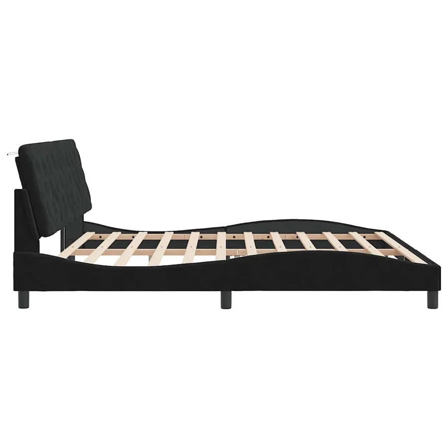 Cadre de lit sans matelas noir 200x200 cm velours - 6
