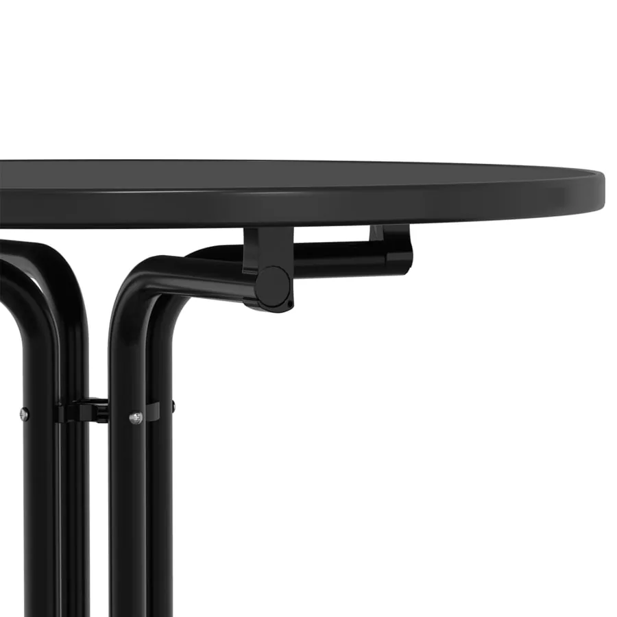 Table de bar noir Ø80x110 cm bois d'ingénierie et acier - 7