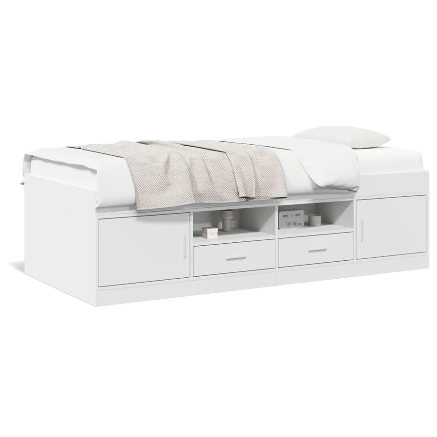 Lit de jour avec tiroirs sans matelas blanc 90x190 cm - 2