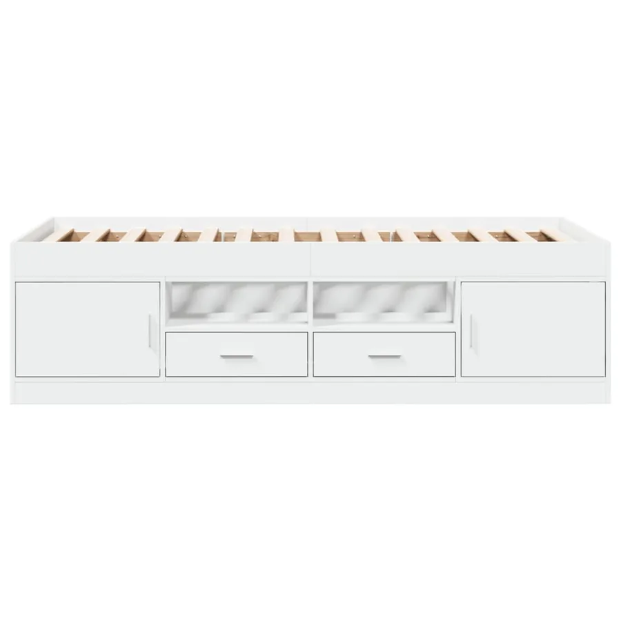 Lit de jour avec tiroirs sans matelas blanc 90x190 cm - 4