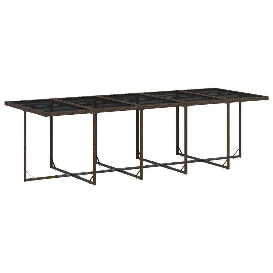Ensemble à manger de jardin avec coussins 13 pcs marron rotin - 4