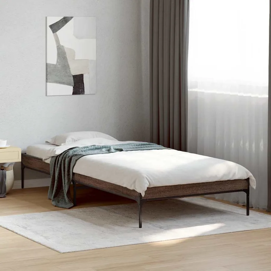 Cadre de lit sans matelas chêne marron 75x190 cm