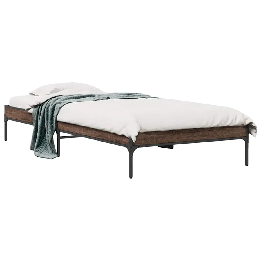 Cadre de lit sans matelas chêne marron 75x190 cm - 2