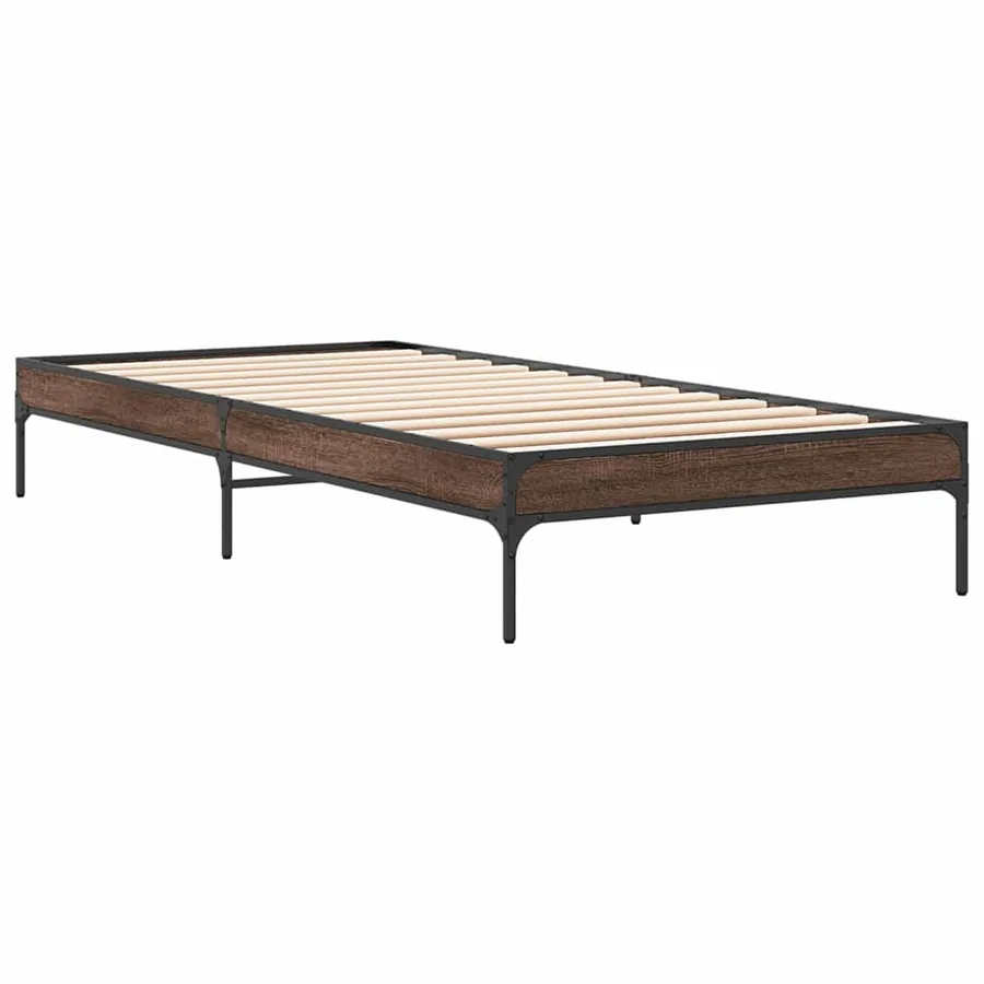 Cadre de lit sans matelas chêne marron 75x190 cm - 3